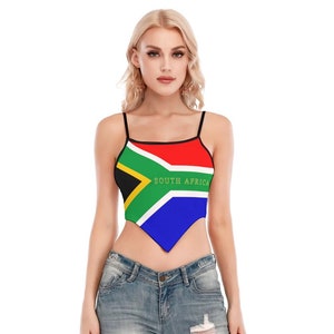 South Africa Flag Top, South African, Women, Ladies, Adults, Teens, Gifts, Design.