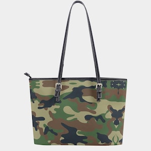 Camo Tote Bag, Stylish, Camouflage Design.