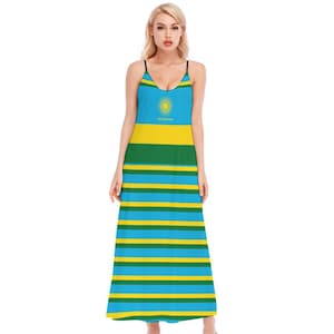 Rwanda Dress, Women, Ladies, Teens, Girls, Gifts, Flag, Print.