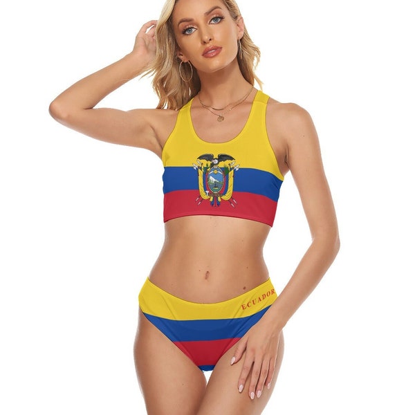 Ecuadorian Women's Swimsuit, Ecuador, Flag, Design, Women, Ladies, Teens, Girls, Gifts, Latina,  Football, Soccer, Gifts, Merch.
