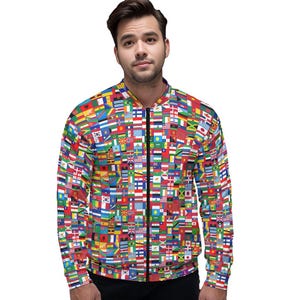 All Flags Jacket, Unisex, Bomber Jacket, Men, Teens, Women, Ladies, Gifts, Flags, Pattern, Print, Countries Flags, World Flags.