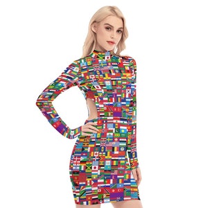 Tous les drapeaux robe, monde, drapeau, design, dames, adolescents, femmes, cadeaux, terre, cartes des nations, école, jour, pays, tous, pays drapeaux, carte.