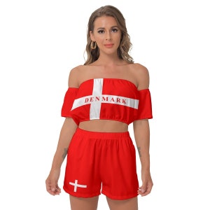 Danish Women&#39;s Shirt, Shorts, Suit, Denmark, Ladies, Teens, Gifts.