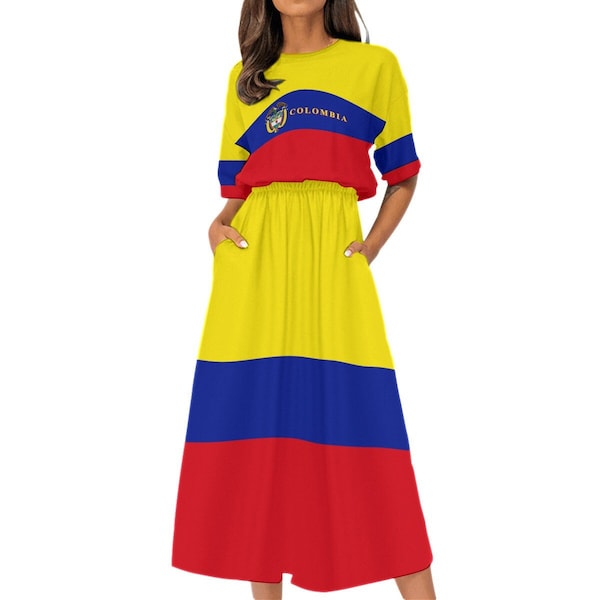 Vestido Colombiano, Colombia, Bandera, Mujeres, Damas, Adolescentes, Niñas, Bandera Colombia, Regalos, Bandera Colombiana, Diseño, Bogotá, Moda.