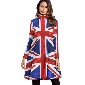 Union Jack Flag Women's Dress, England, Cropped, Design, English Flag, Ladies, Teens, Girls, Gifts, Print, Football, English, Uk.