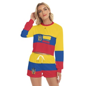 Ecuador-shirt, shorts, pak, Ecuadoriaans, dames, dames, tieners, cadeaus, sportset.