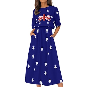 Australian Dress, Australia , Flag, Women, Ladies, Teens, Girls, Australian Flag, Gifts, Australia Flag, Aussie, Union Jack, Common Wealth.