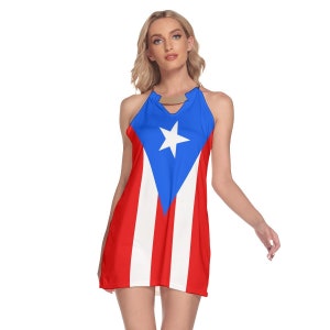 Puerto Rico Women's Dress, Puerto Rican, Flag, Design, Gifts, Ladies, Teens, Girls, Women, Fashion, Flags, European, Football, Merch,