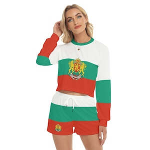 Bulgaria Shirt, Shorts, Set, Bulgarian, Women, Ladies, Teens, Gifts, Sports Set.
