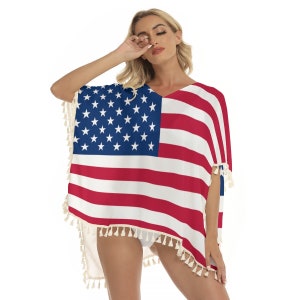 アメリカンショール、男性、女性、レディース、ティーン、女の子、アメリカ、ギフト、アメリカ国旗、愛国心、プリント、アメリカ、デザイン、アメリカ合衆国、国旗、アパレル