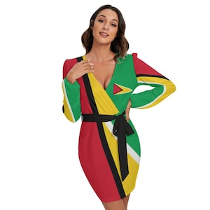 Guyana Dress, With Waist Belt, Guyanese, Gifts, Design, Women, Ladies, Teens.