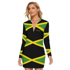 Jamaican Flag Women's Dress, Jamaica Flag, Ladies, Teens, Girls, Gifts, Design, Football, Soccer, Jamaican, Reggae, Fashion, Creole.