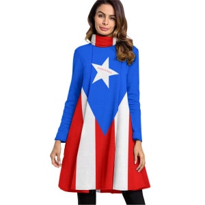 Puerto Rico Dress, Puerto Rican, Ladies, Adults, Teens, Girls, Gifts, Puerto Rico Dress Flag.