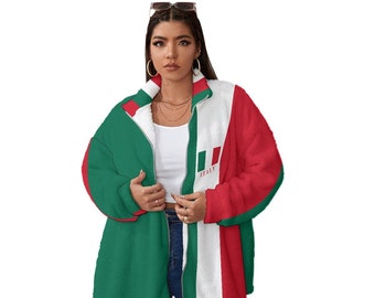 Italy Jacket, Italian, Men, Women, Ladies, Teens, Adults, Unisex, Fleece (Plus Size), Italy Flag, Gifts, Print, Italian Flag.