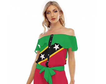 Saint Kitts And Nevis Robe, Women, Ladies, Teens, Girls, Roper, Gifts, Apparel, Saint Kitts And Nevis Flag, Design, Flag, Fashion.