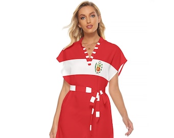 Vestido Perú, Con Cinturón, Mujer, Dama, Joven, Estampado, Regalos, Peruano, Diseño.