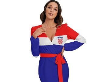 Croatia Dress, With Waist Belt, Flag, Croatian, Gifts, Design, Women, Ladies, Teens, Girls, Merch.