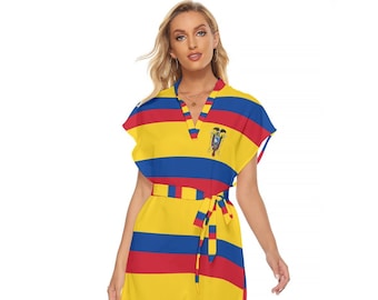 Ecuador Dress, With Belt, Women, Ladies, Teens, Print, Gifts, Ecuadorian, Design.