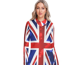 Union Jack Shirt, English, Women, Ladies, Teens, Gifts, United Kingdom, Print, British, UK.
