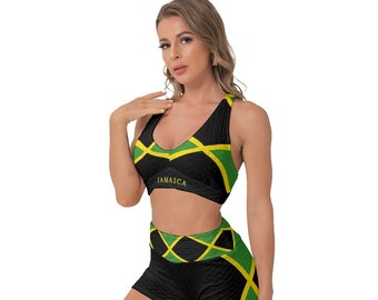 Jamaika Frauen Top, & Shorts, Jamaika, Flagge, Geschenke, Design, Frauen, Damen, Jugendliche, Mädchen, Jamaika Flagge, Outfit, Merch, Jamaican Flag, Print