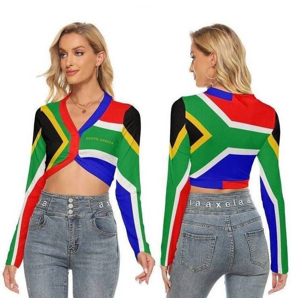 T-shirt femme sud-africaine, Afrique du Sud, Drapeau, Cape Town, Mode, Cadeaux, Dames, Ados, Filles, Design, Africain, Afrique, Plage.