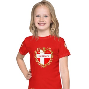 Danish Kids Shirt, Gifts, Girls, Boys, Denmark, Design, Print.