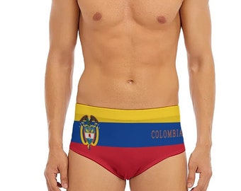 Colombian Men's Swim Trunks, Colombia Flag, Bogotá, Design, Colombian, Men, Latino, Football, Soccer, Gifts, Teens, Adults, Outfit.