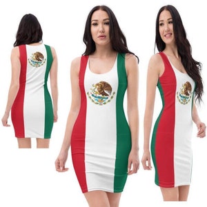 Mexican Flag Women Dress, Mexico Flag, Ladies, Adults, Teens, Design, Accessories, Gifts, Copa, Latina, Football, Soccer, Dia los Muertos