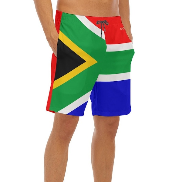 Drapeau sud-africain Shorts de plage pour hommes Sud, Drapeau de l’Afrique, Le Cap, Mode, Cadeaux, Dames, Design, Africain, Afrique, Plage, Afrique du Sud.