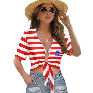 Puerto Rico Top, Chiffon cardigan (short strap), Puerto Rican, Ladies, Teens, Summer, Gifts.