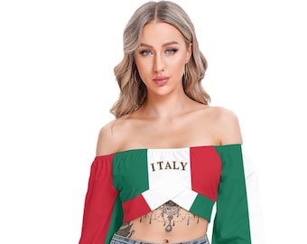 Chemise italienne, Italie, drapeau, drapeau italien, femmes, dames, adolescents, filles, drapeau de l'Italie, impression, Italie.