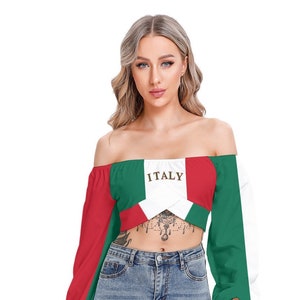 Italienisches Shirt, Italien, Flagge, Italienische Flagge, Frauen, Damen, Jugendliche, Mädchen, Italien Flagge, Print, Italien. Bild 1