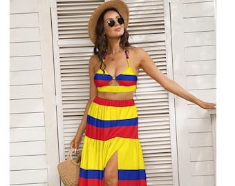 Colombian Women's Dress, Colombia Flag, Design, Ladies, Teens, Adults, Gifts.