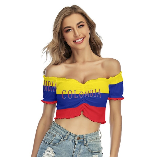 Chemise colombienne, drapeau colombien, femmes, dames, ados, filles, colombien, cadeaux, design, drapeau colombien, tenue.