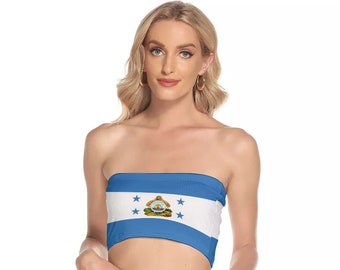 Top de mujer de Honduras, Tegucigalpa, hondureña, bandera, accesorios, diseño, latina, fútbol, fútbol, damas, adultos, adolescentes, regalos, estampado.