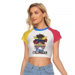 Kolumbianisches Shirt, Frauen, Damen, Jugendliche, Mädchen, Accessoires, lustig, Geschenke, kolumbianisch, Merch, Bogota, Kolumbien Flagge, stolz kolumbianisch, Design.