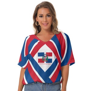 Dominican Republic Women&#39;s Shirt, Ladies, Teens, Gifts, Flag, Print, Design.