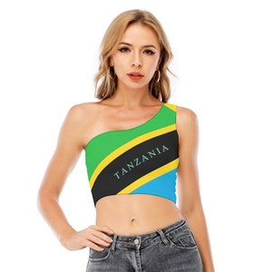 Tanzania Top, Tanzanian, Flag, Women, Ladies, Teens, Girls, Gifts, Tanzania Flag, Print, Outfit, Design,  Tanzanian Flag.