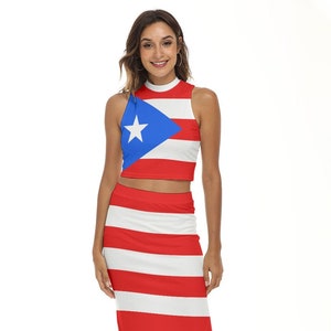 Puerto Rico Shirt, Skirt, Set, Puerto Rican Flag, Gifts, Outfit.