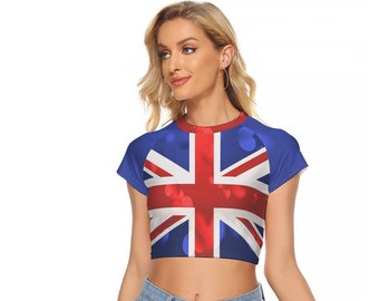 Union Jack Shirt, UK, Women, Ladies, Teens, United Kingdom, England, Gifts, Design.