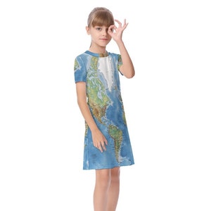Giornata della Terra Vestito per bambini Paesi, mappa, arte, design, adolescenti, ragazze, ragazzi, regali, mappe, stampa, terra, nazioni, scuola, insegnamento, cartografia.