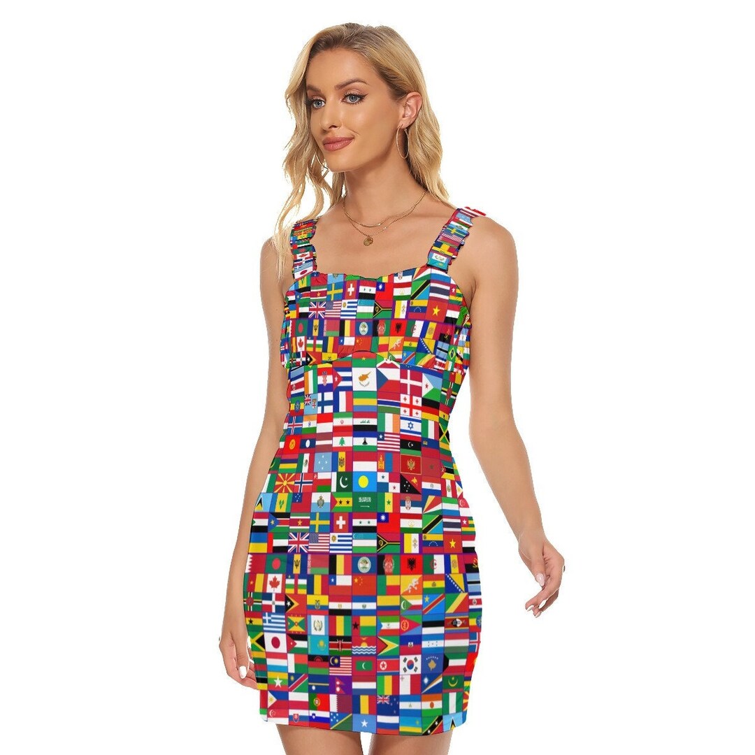 All Countries Flags Dress World Flag Design Ladies Teens Etsy