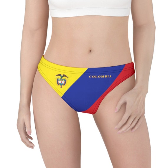 Colombia Underwear, Thong, Colombian, Flag, Women, Ladies, Teens