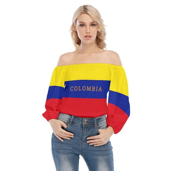 Camiseta de Colombia para mujer colombiana bandera Bogota colombiana regalos damas adolescentes ninas accesorios futbol bandera de Colombia estampado atuendo Etsy Mexico
