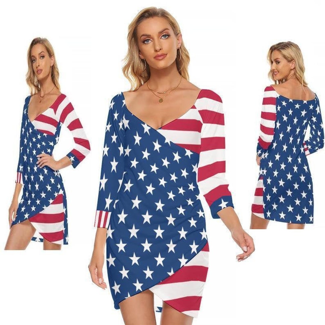 American Flag Women's Dress Patriotic Gifts Outfit Etsy
