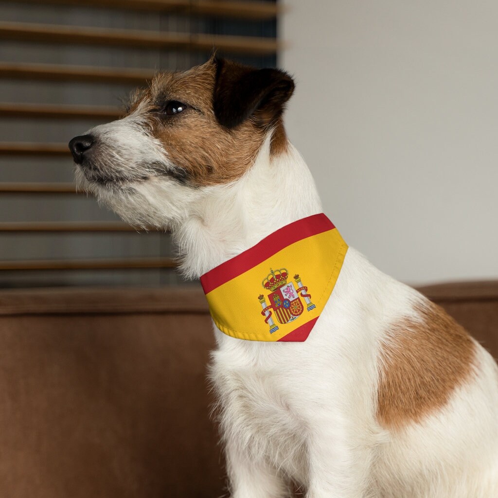 Spanish Pets Collar Bandana Spain Flag Puppy Clothes Etsy
