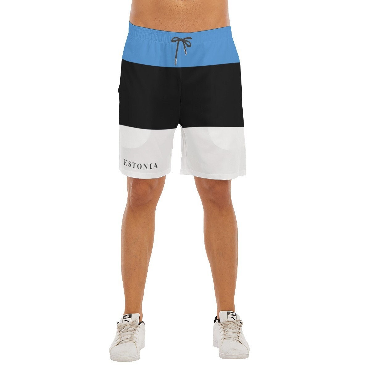 Estonia Men's Beach Shorts, Estonia Flag, Adults, Teens, Gifts, Estonian Flag, Print, Estonian.