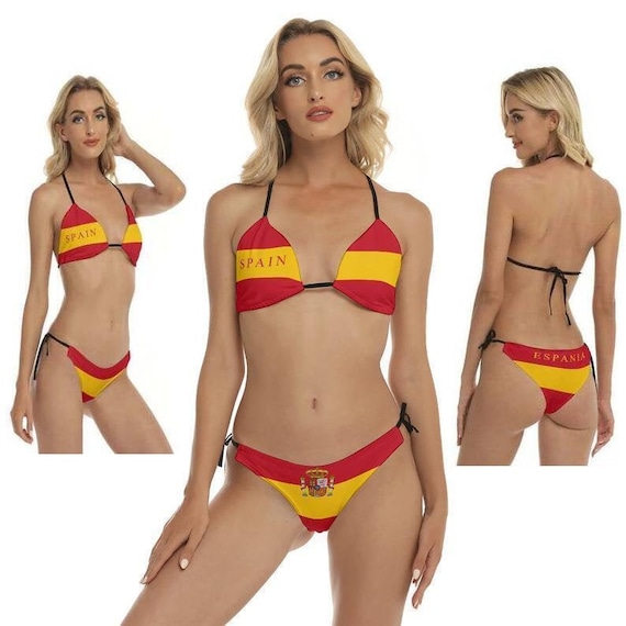 moord Bezwaar accumuleren Spaanse Vlag Vrouwen Bikini Spanje Vlag Design Madrid - Etsy België