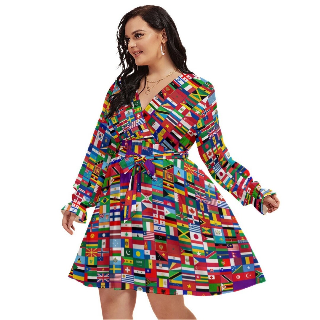 Flags Dress, World, Flag, Design, Ladies, Teens, Women, Gifts, Earth