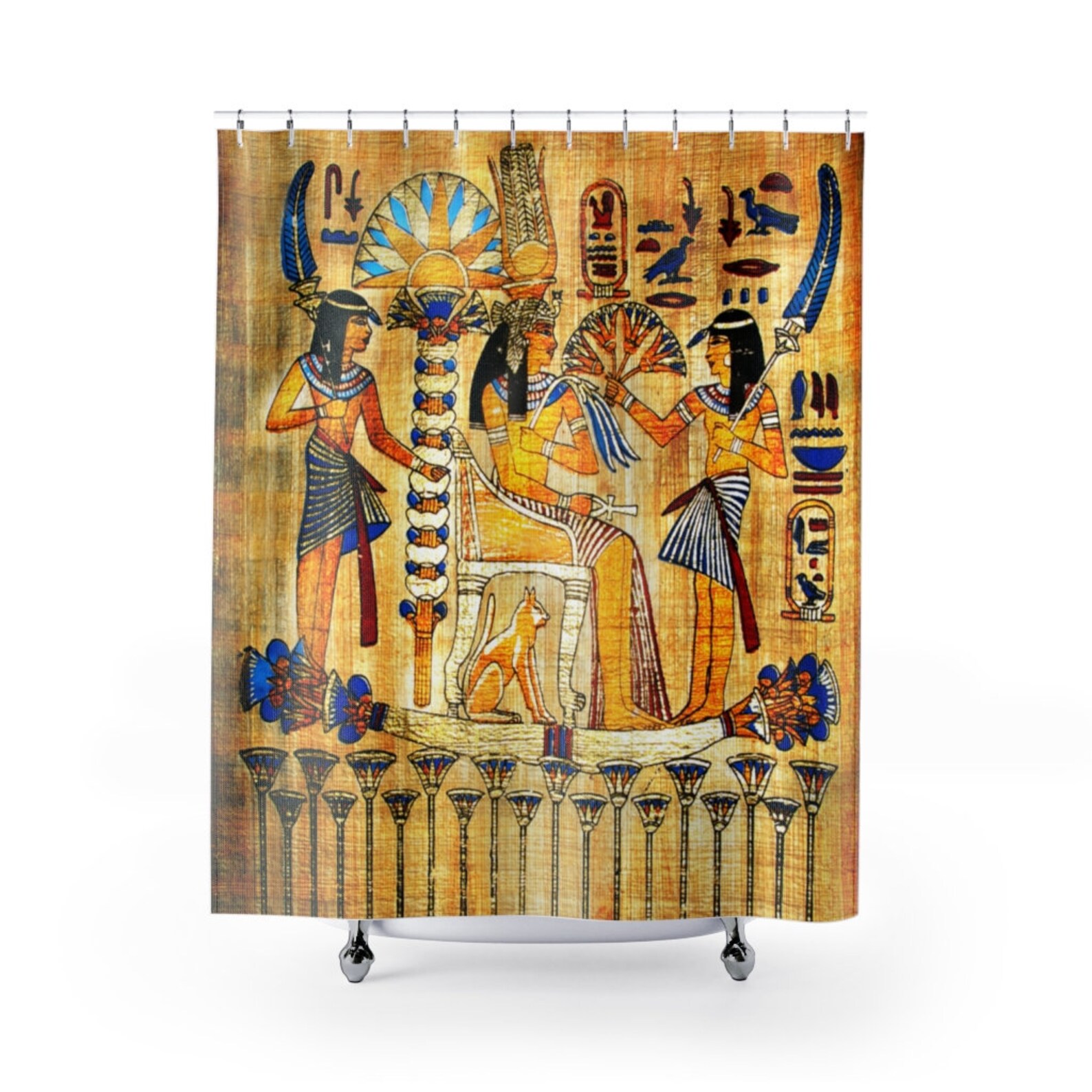 Egyptian Shower Curtains Boho Egypt Decor Wall Art Etsy